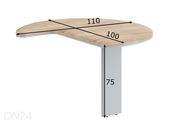 Дополнительный стол/ конференц-стол Dioni размеры