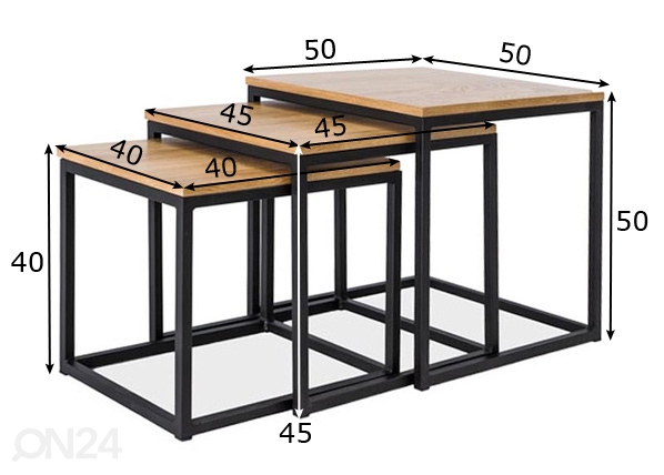 Журнальные столы, 3 шт размеры
