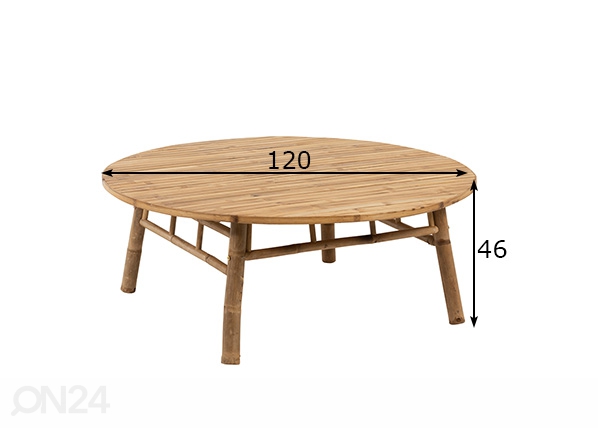Журнальный стол Bamboo Ø 120 cm размеры