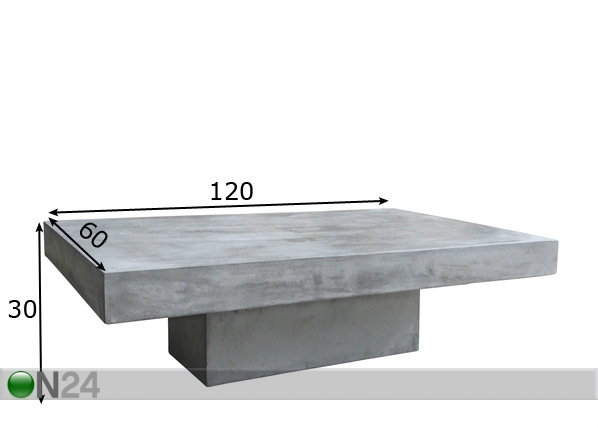Журнальный стол Cement 120x60cm размеры
