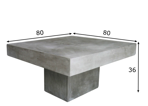 Журнальный стол Cement 80x80cm размеры