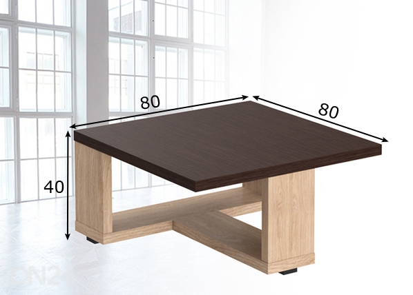 Журнальный стол Coffee 80x80 cm размеры