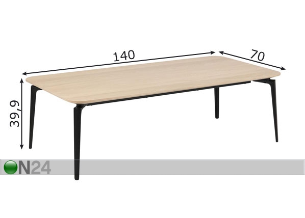Журнальный стол Connect 70x140 cm размеры