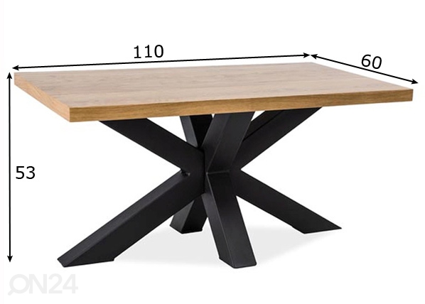 Журнальный стол Cross B 110x60 cm размеры