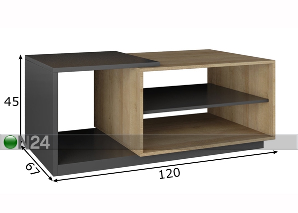 Журнальный стол Etna 120x67 cm размеры