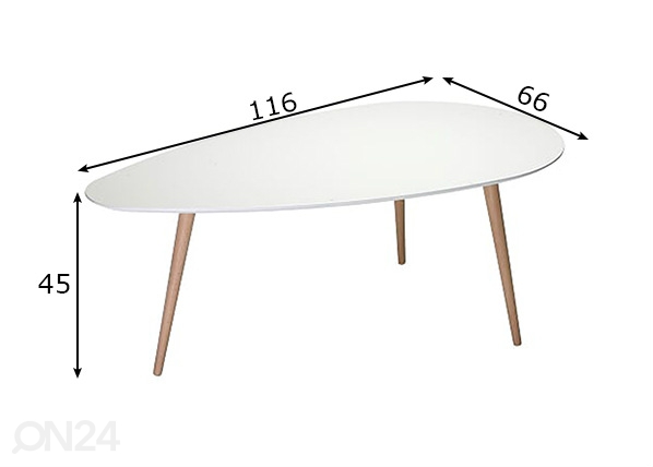 Журнальный стол Fly 116x66 cm размеры
