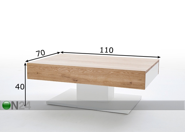 Журнальный стол Lania II 110x70 cm размеры