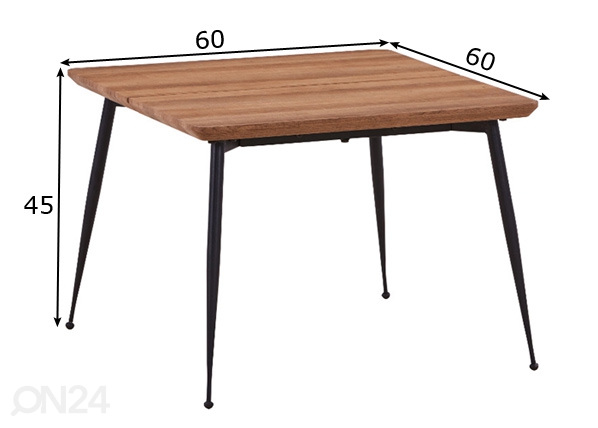 Журнальный стол Mate 60x60 cm размеры