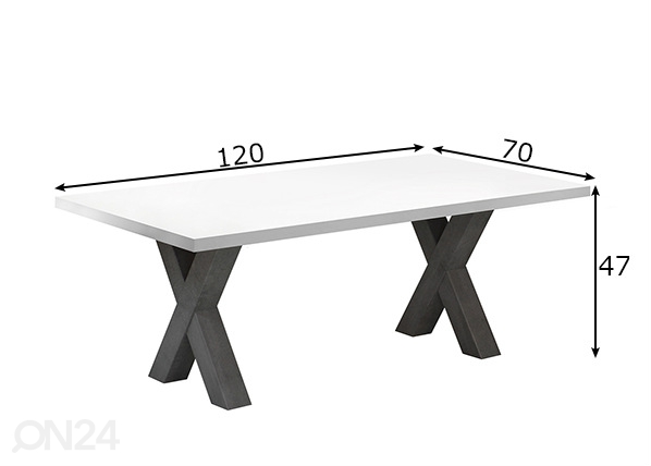 Журнальный стол Mister X 120x70 cm размеры