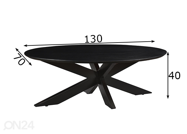 Журнальный стол Oslo 130x70 cm размеры