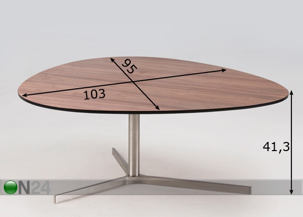 Журнальный стол Plector-B 103x95 cm размеры