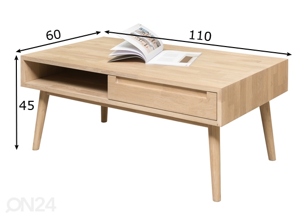 Журнальный стол Scan 8 110x60 cm размеры