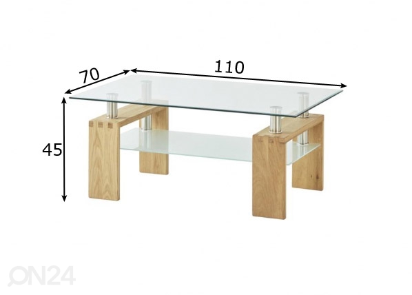 Журнальный стол Verona 110x70 cm размеры