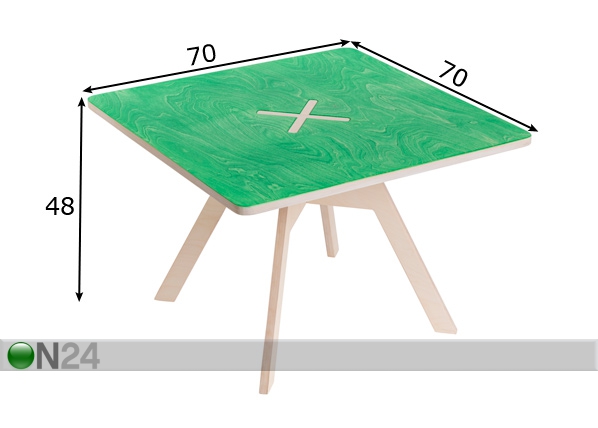 Журнальный стол / детский стол 70x70 cm размеры