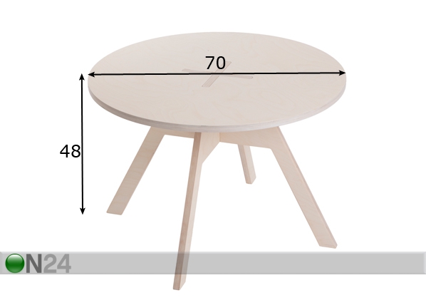 Журнальный стол / детский стол Ø 70 cm размеры