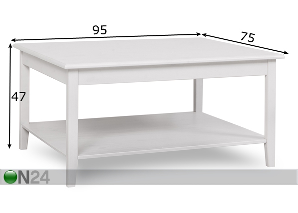 Журнальный стол из массива сосны 95x75 cm размеры