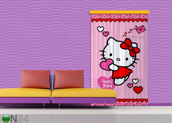 Затемняющая фотоштора Hello Kitty Heart I 140x245 см