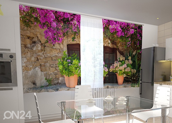 Затемняющая штора Flower pots for the kitchen 200x120 см