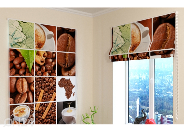 Затемняющие римские шторы Coffee Africa 1 60x60 cm