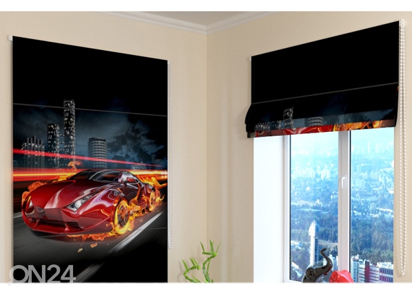 Затемняющие римские шторы Fiery Supercar 100x120 cm
