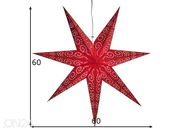 Звезда Antique 60 см, красная размеры