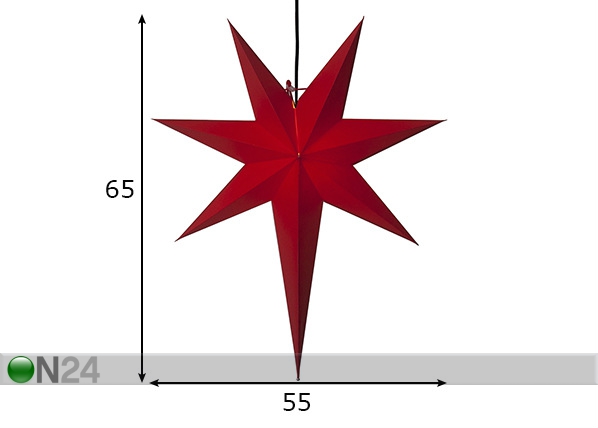 Звезда Rozen 55см, красная размеры