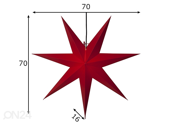 Звезда Rozen 70 см, красная размеры