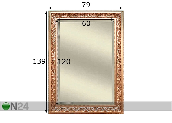 Зеркало Amantea Gold 79x139 см размеры