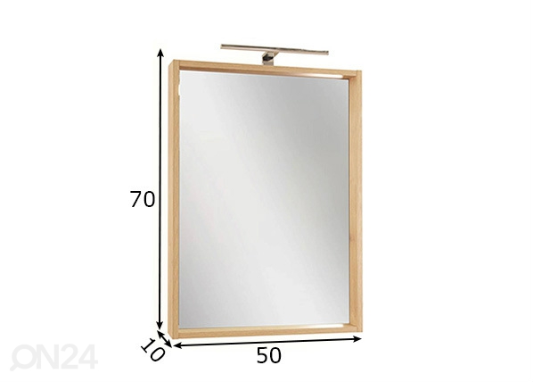Зеркало в ванную с LED-светильником Visby 2 размеры