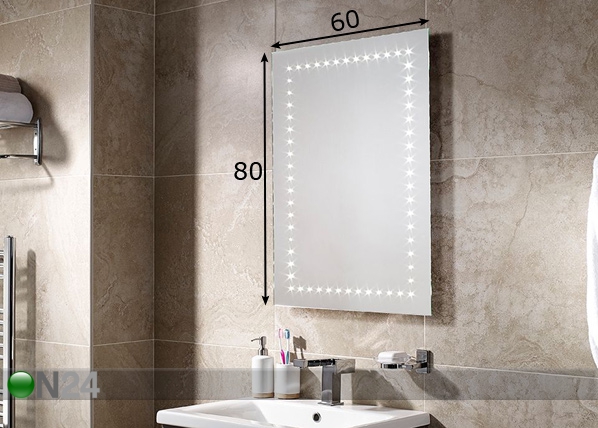 Зеркало с LED подсветкой Bronte 80x60 см