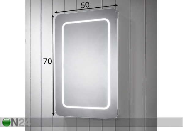Зеркало с LED подсветкой Grace 70x50 см размеры