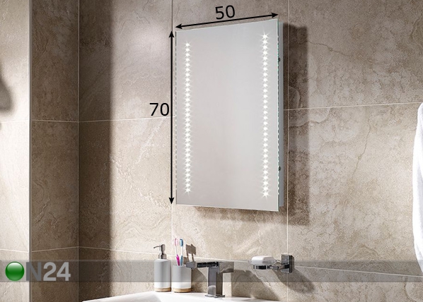 Зеркало с LED подсветкой Kai 70x50 см размеры