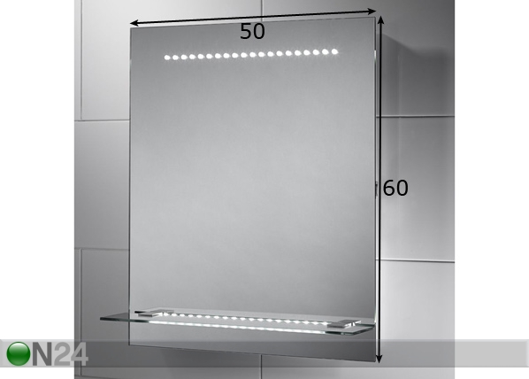 Зеркало с LED подсветкой Nyla 60x50 см размеры