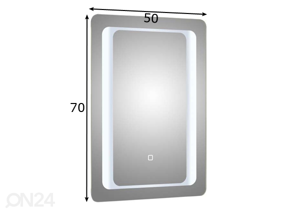Зеркало с LED светильником 21, 70x50 cm размеры
