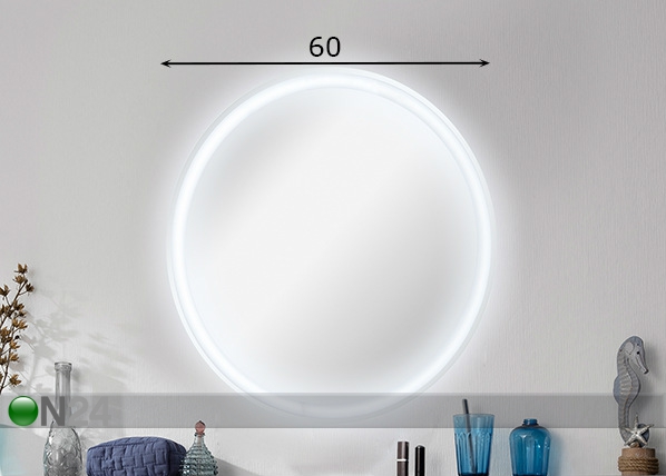 Зеркало со светильником Lima Ø 60 cm размеры