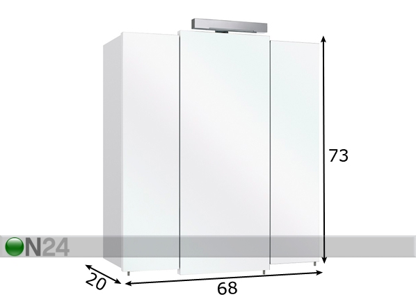 Зеркальный шкаф 13-I 68 cm размеры