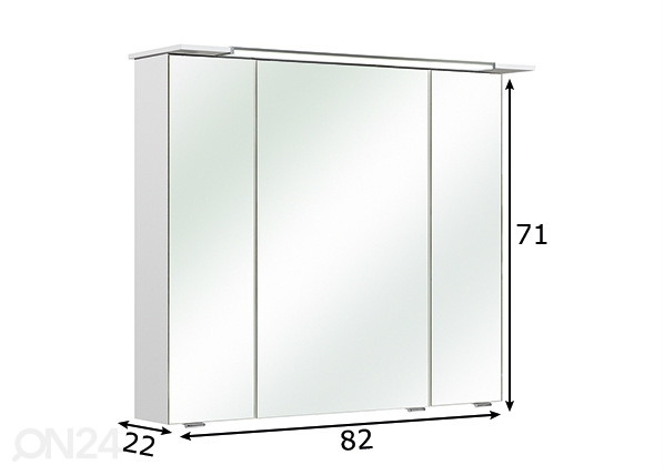 Зеркальный шкаф 54-II размеры