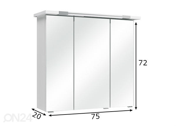 Зеркальный шкаф 62-II размеры