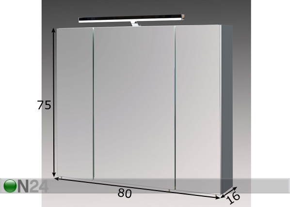 Зеркальный шкаф с LED-освещением Ares размеры
