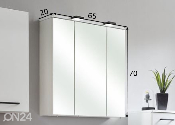 Зеркальный шкаф с LED-освещением Belgrad 65cm размеры