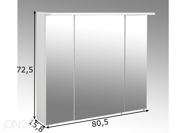 Зеркальный шкаф с LED-освещением Profil 16 80,5 cm размеры
