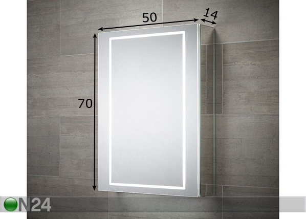 Зеркальный шкаф с LED-подсветкой Sonnet 70x50 см размеры