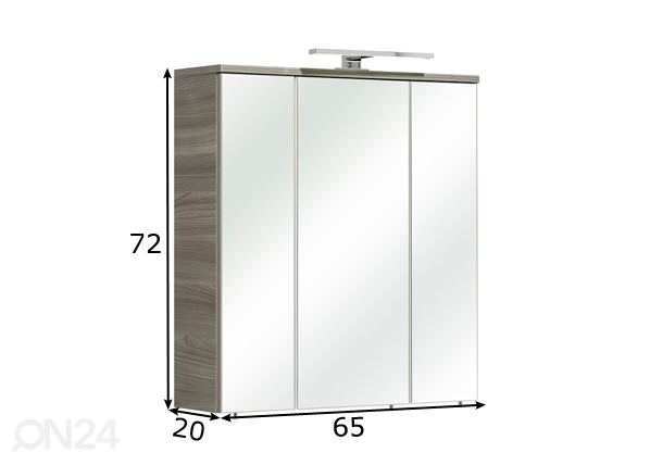 Зеркальный шкаф с LED-светильником 09-IV размеры