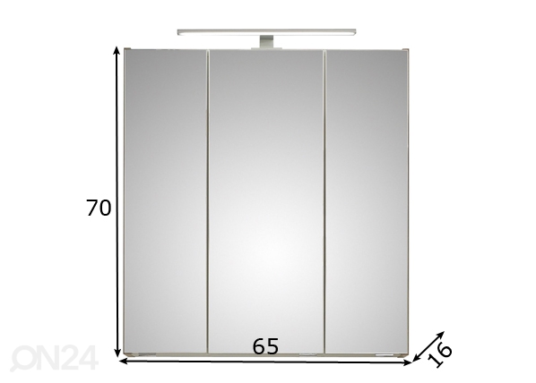 Зеркальный шкаф с LED светильником 31-I размеры