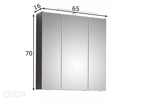 Зеркальный шкаф с LED светильником 31-I, 65 cm размеры