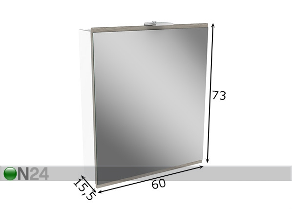 Зеркальный шкаф со светильником Lima размеры