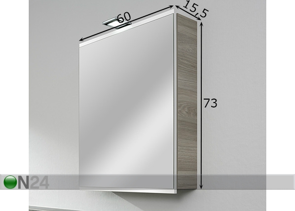 Зеркальный шкаф со светильником Lima размеры