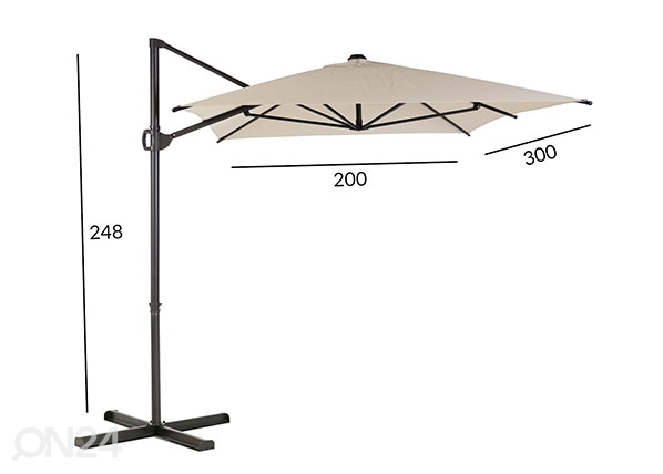 Зонт от солнца Roma Mini 2x3 м размеры