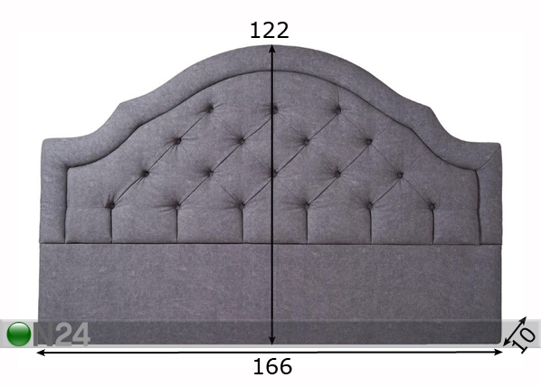 Изголовье кровати с обивкой Royal 166x122x10 cm размеры