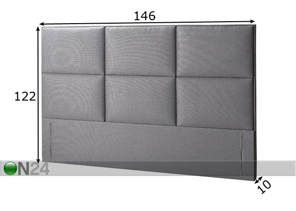 Изголовье кровати с текстильной обивкой Chess 146x122x10 cm размеры